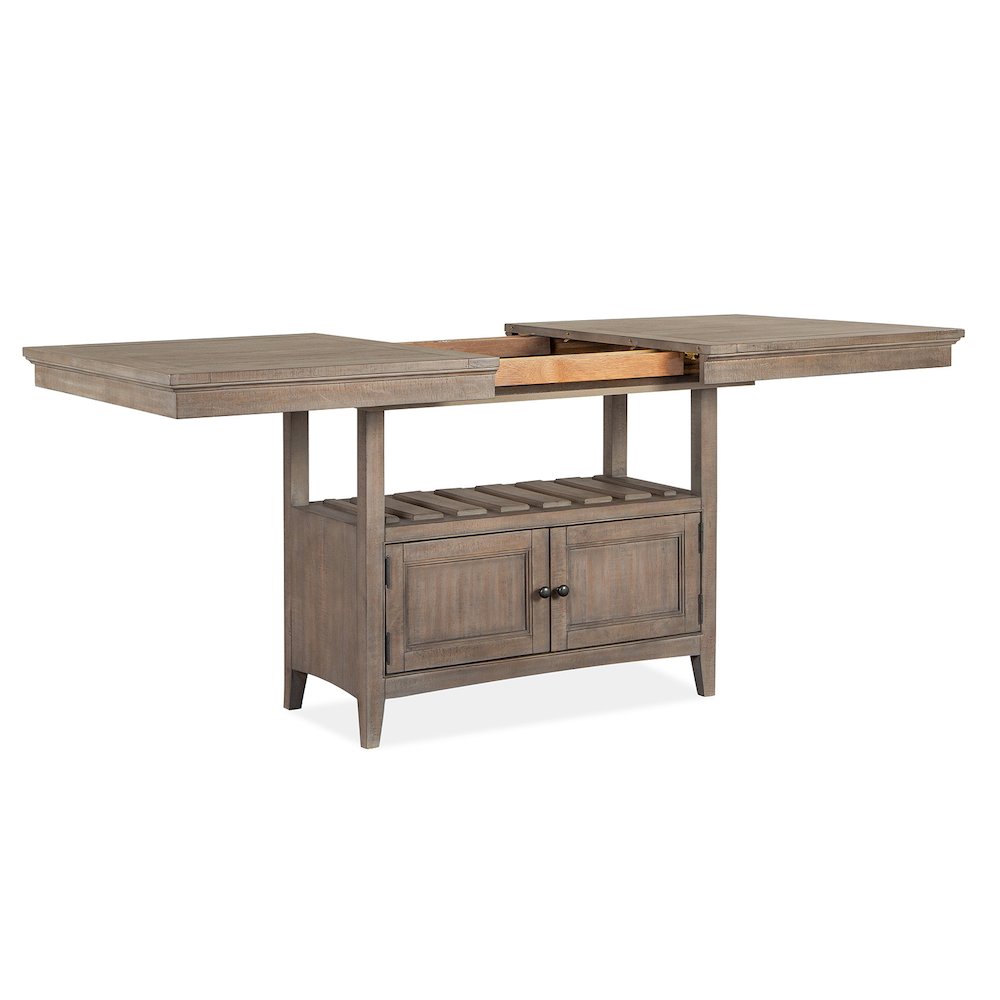 Paxton Place Dovetail Grey Extendable Counter Height Dining Table. Picture 8