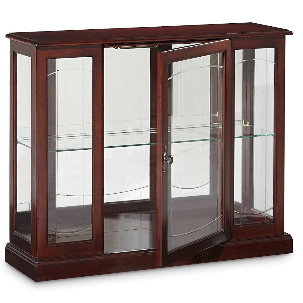 Pulaski Curios Cherry Brown Lighted 1 Shelf Console Display Cabinet. Picture 4