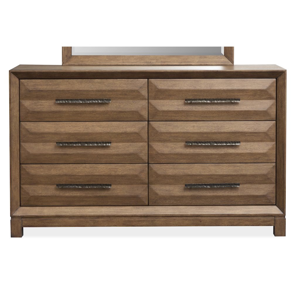 Callisto Bourbon Brown Double Drawer Dresser. Picture 1