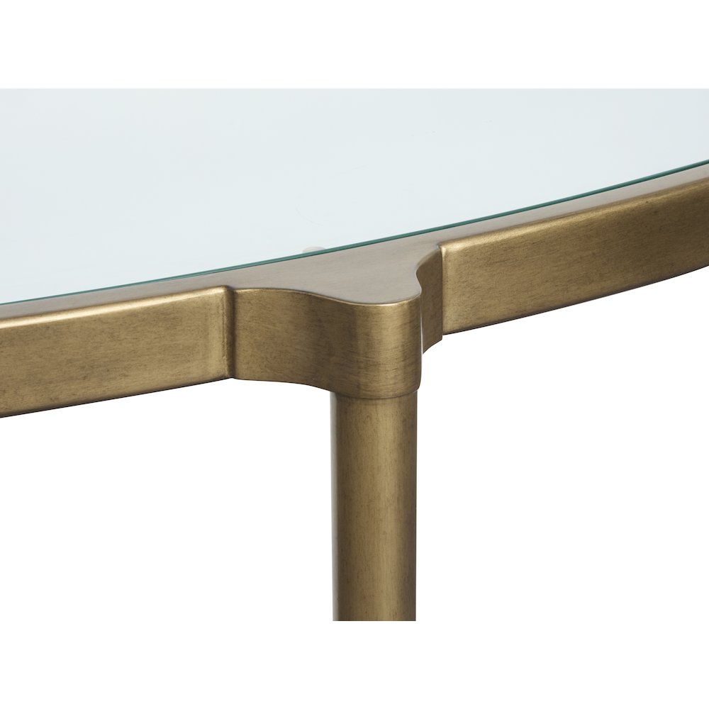 Cassidy Aged Brass And Volakas Classic Round End Table. Picture 7