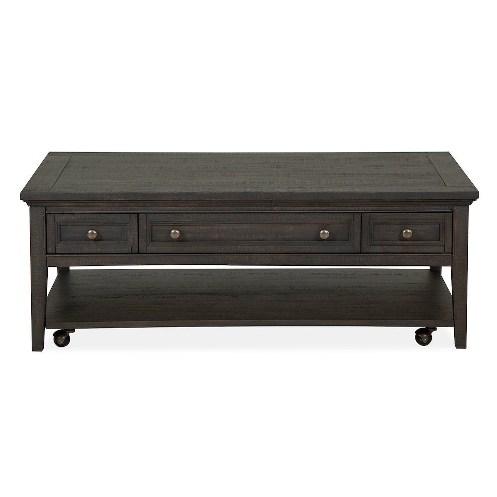 Westley Falls Graphite Rectangular Cocktail Table With Casters. Picture 2