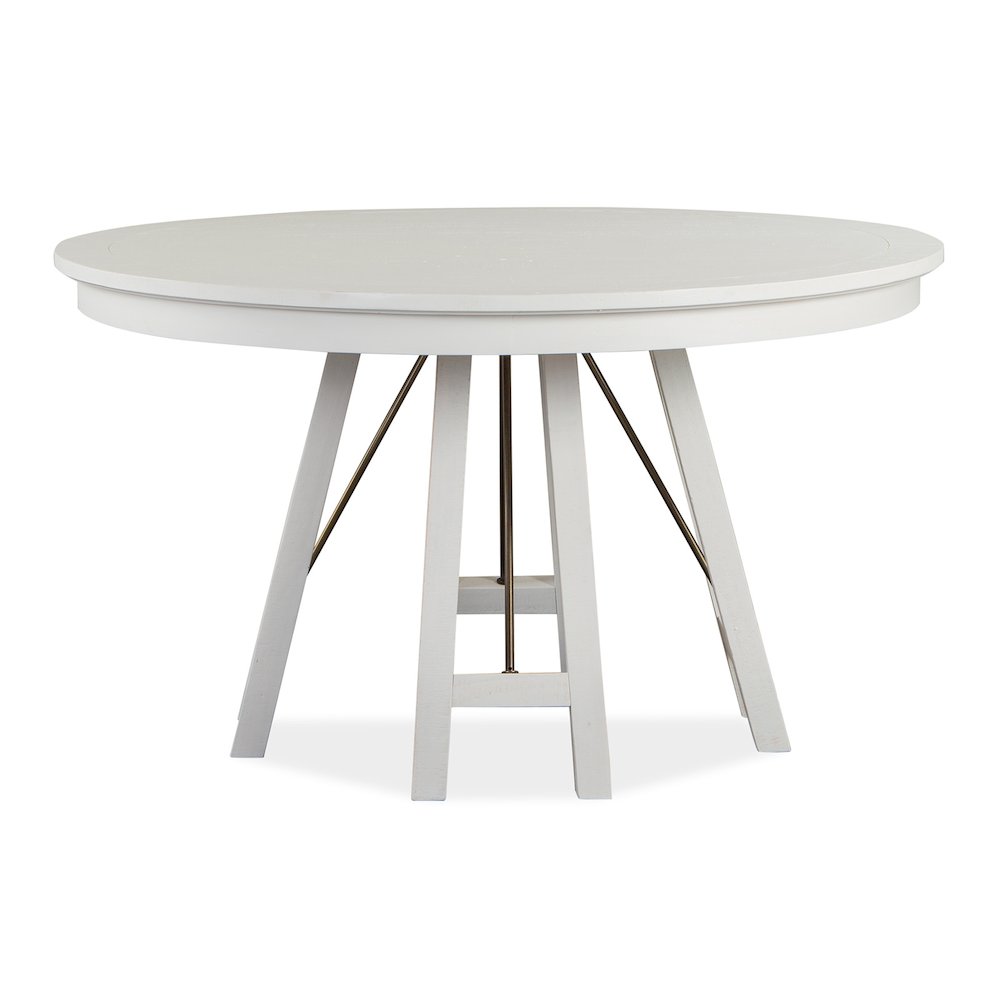 Heron Cove Chalk White And Dovetail Grey 52" Round Dining Table. Picture 2