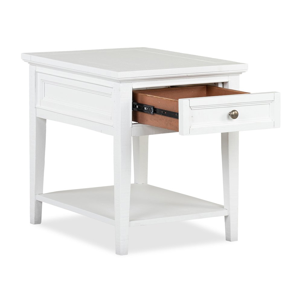 Heron Cove Chalk White Rectangular End Table. Picture 5