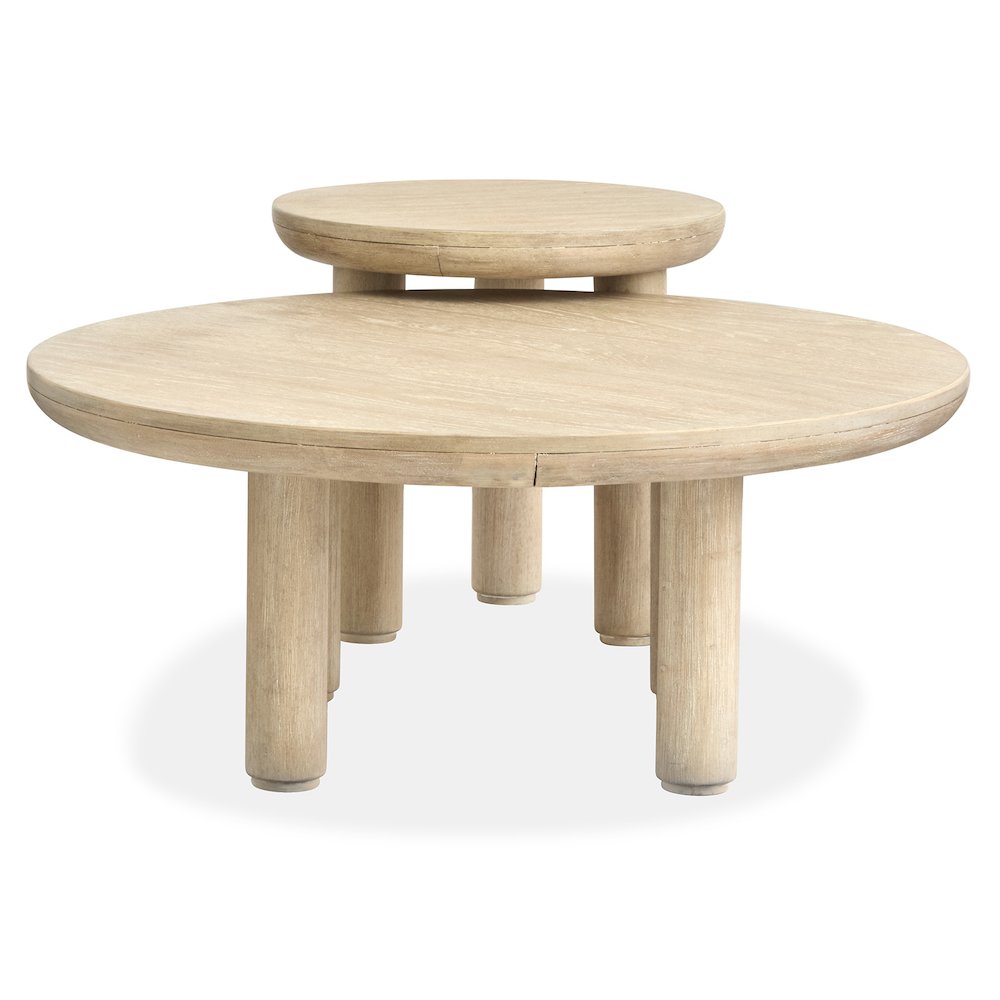 Sunset Cove Sanibel Brown Nesting Cocktail Table With Casters. Picture 5