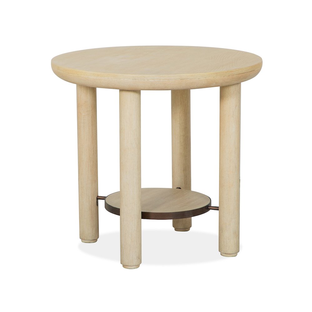 Sunset Cove Sanibel Brown Round End Table. Picture 1