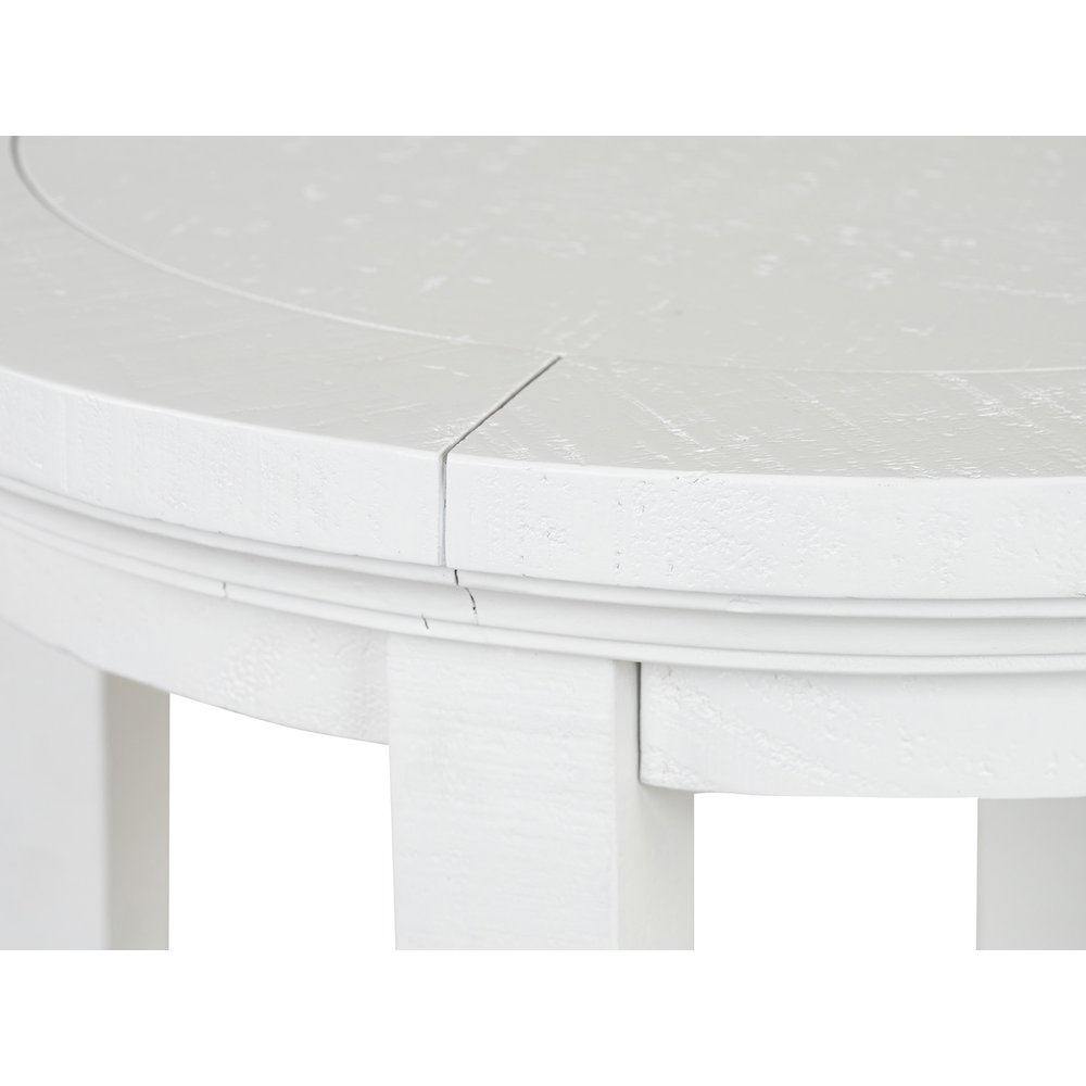 Heron Cove Chalk White Round Accent End Table. Picture 6