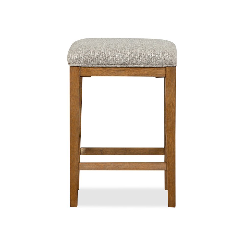Lindon Belgian Wheat Grey Upholstered Stool. Picture 2