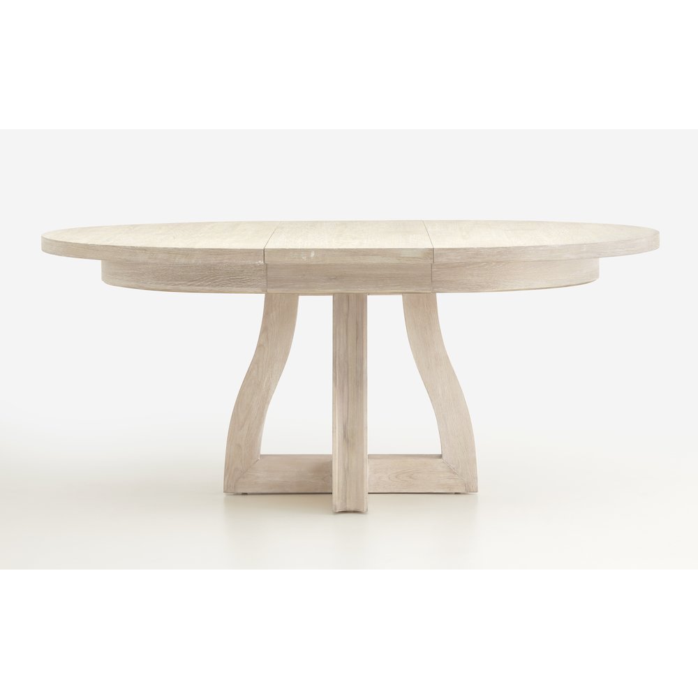 Herringbone Ridge White 54" Extendable Round Dining Table. Picture 3