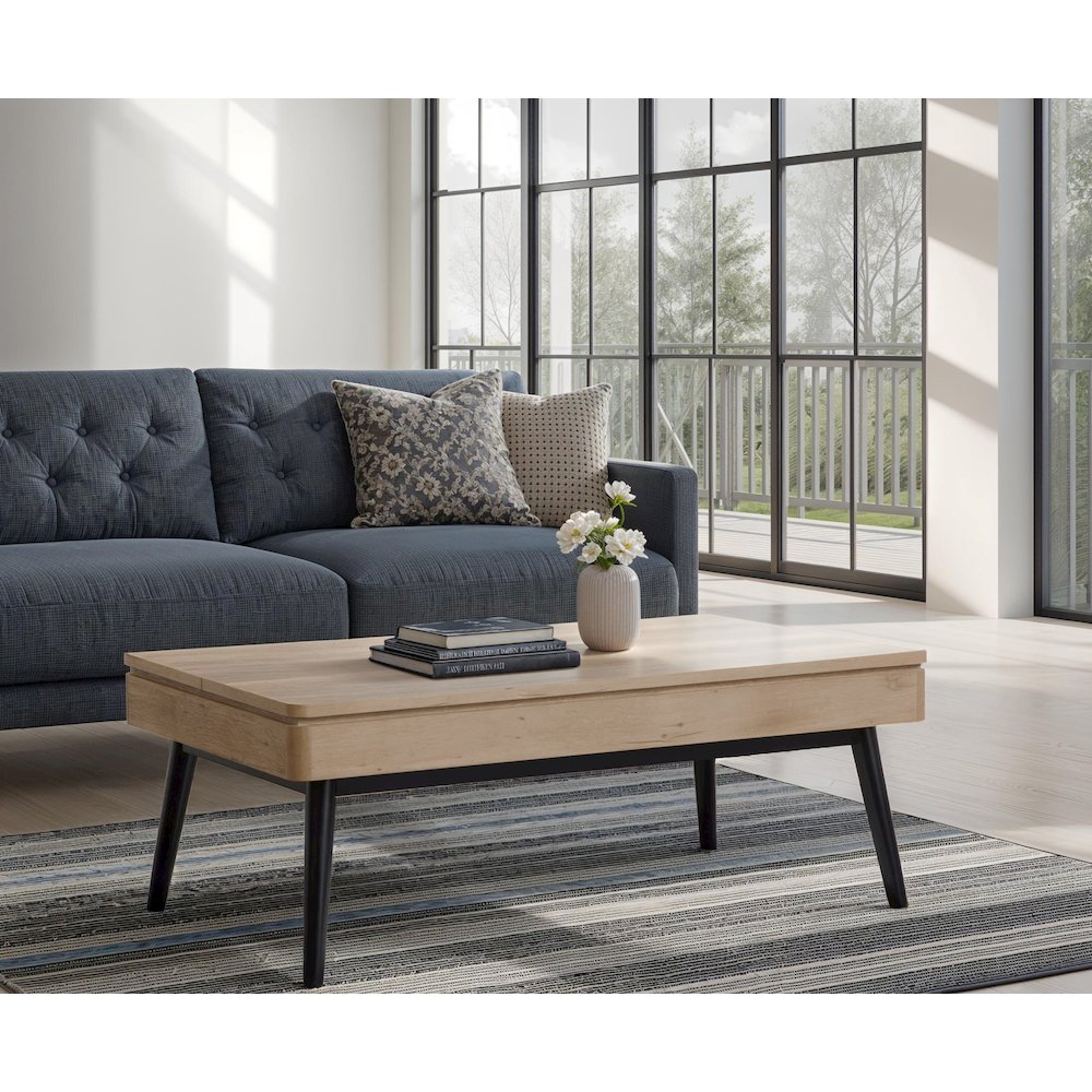 Fletcher Driftwood Lift Top Storage Cocktail Table. Picture 9