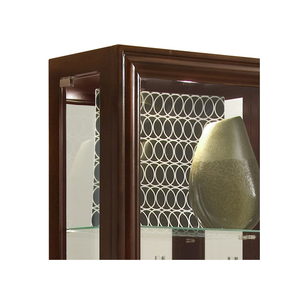 Pulaski Curios Cherry Brown Tall Traditional 5 Shelf Curio Cabinet. Picture 3
