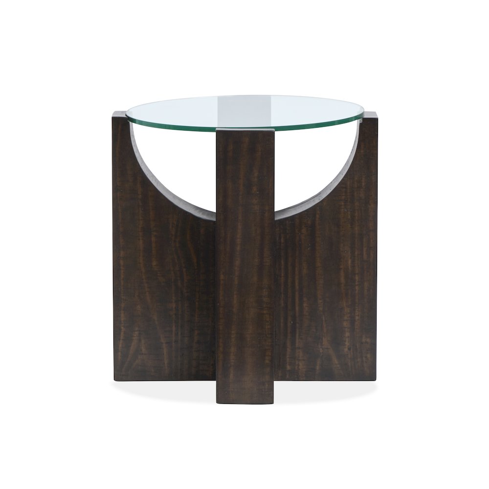 Beckham Rustic Tavern Round End Table. Picture 4