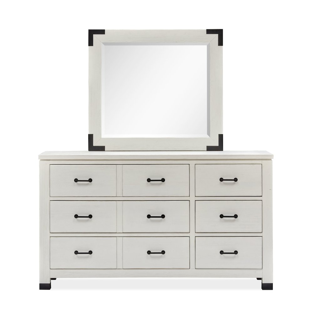 Harper Springs Silo White Drawer Dresser With Landscape Mirror. Picture 2