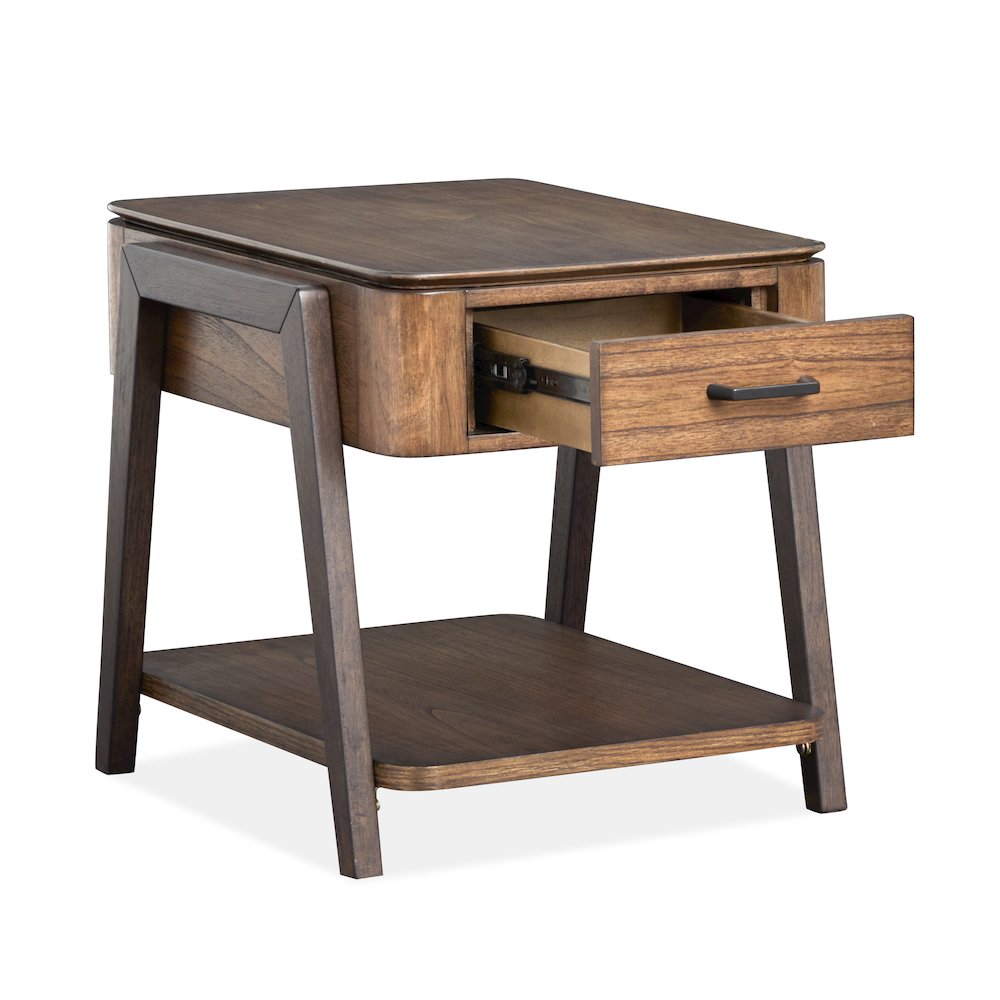 Hallie Milk Chocolate And Dark Chocolate Rectangular End Table. Picture 7