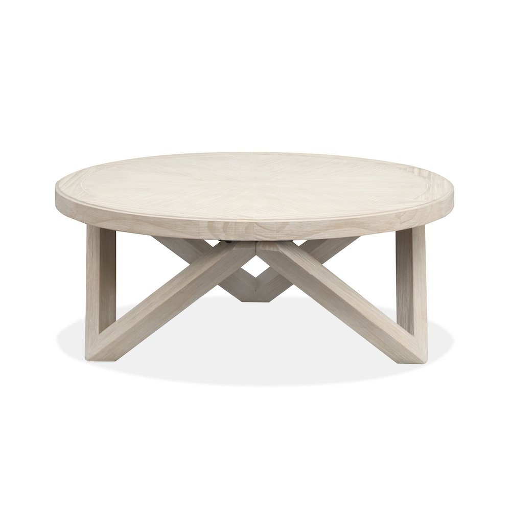 Bostwick Coconut Cream Round Cocktail Table. Picture 4