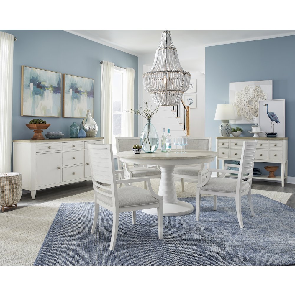 Echo Isles Sea Pearl And Driftwood Extendable 54" Round Dining Table. Picture 11
