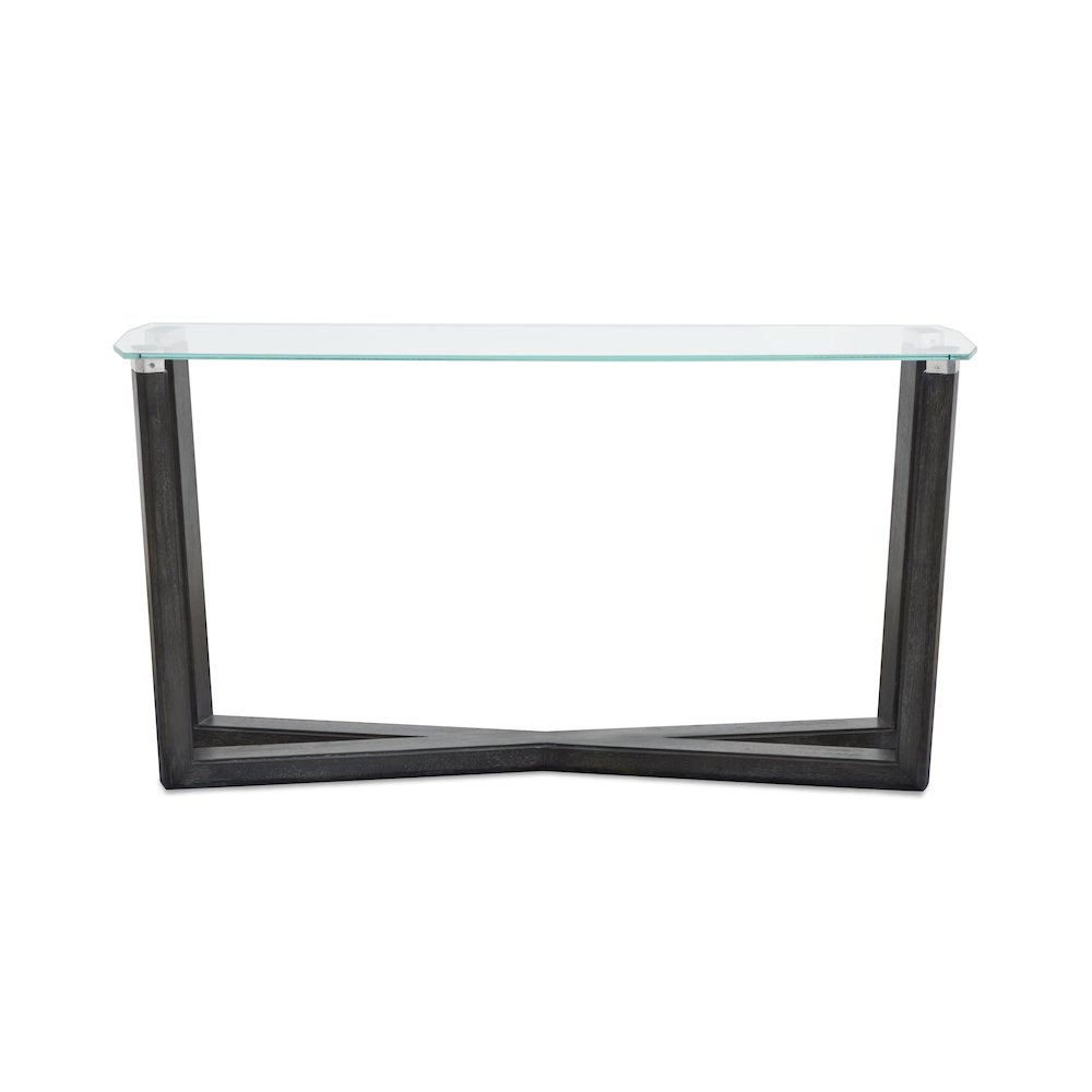Wexler Black Truffle And Clear Glass Rectangular Sofa Table. Picture 3
