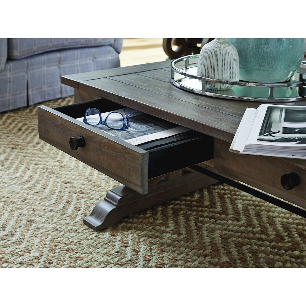 Tinley Park Dove Tail Grey Rectangular Cocktail Table. Picture 4