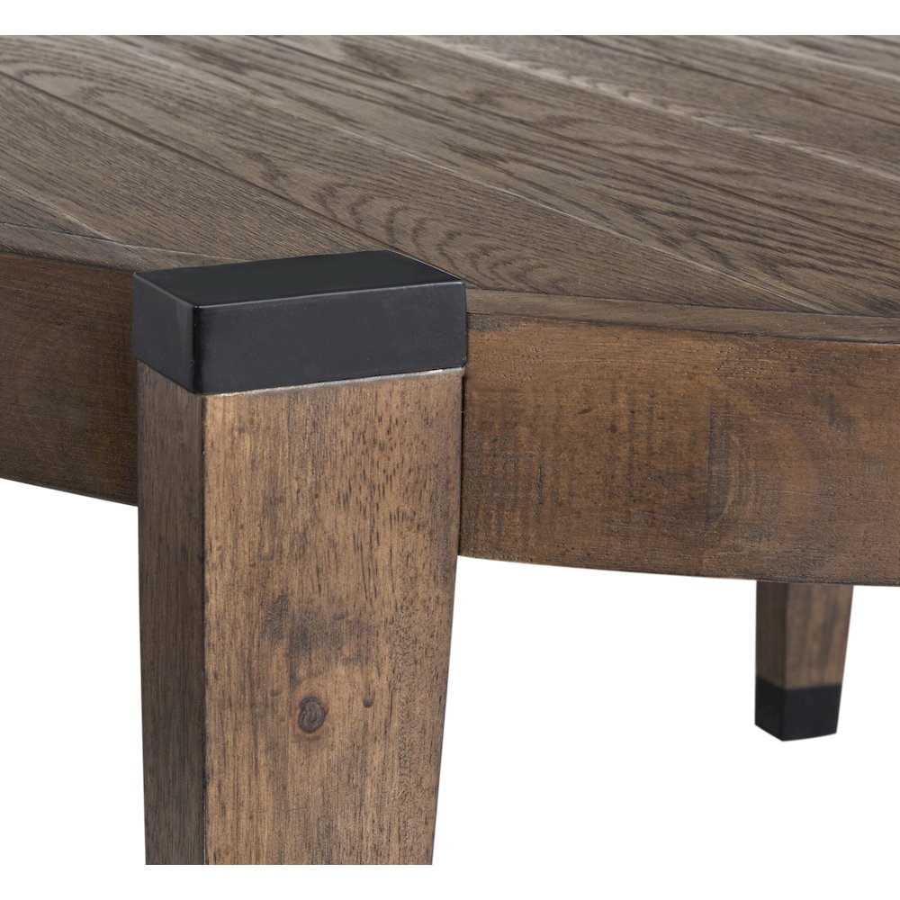 Kaysen Wallaby And Matte Black Round Cocktail Table. Picture 5
