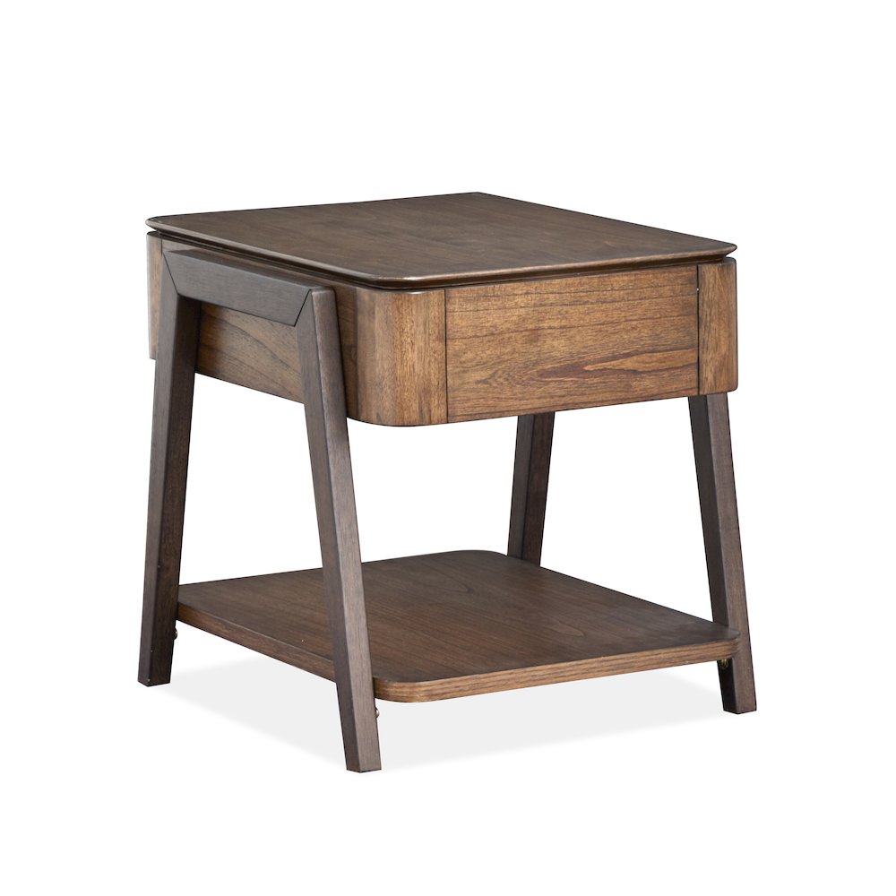 Hallie Milk Chocolate And Dark Chocolate Rectangular End Table. Picture 2