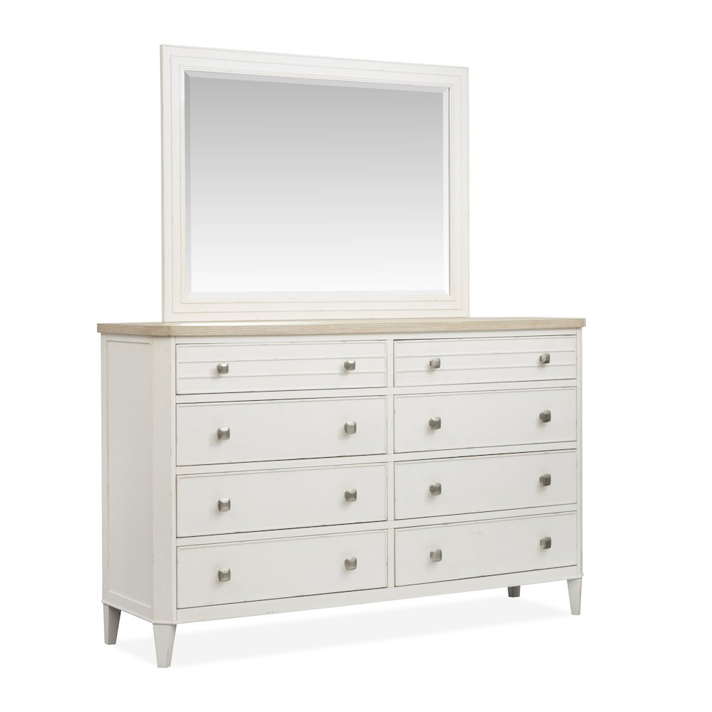 Echo Isles Sea Pearl And Driftwood Double Drawer Dresser With Landscape Mirror. Picture 1