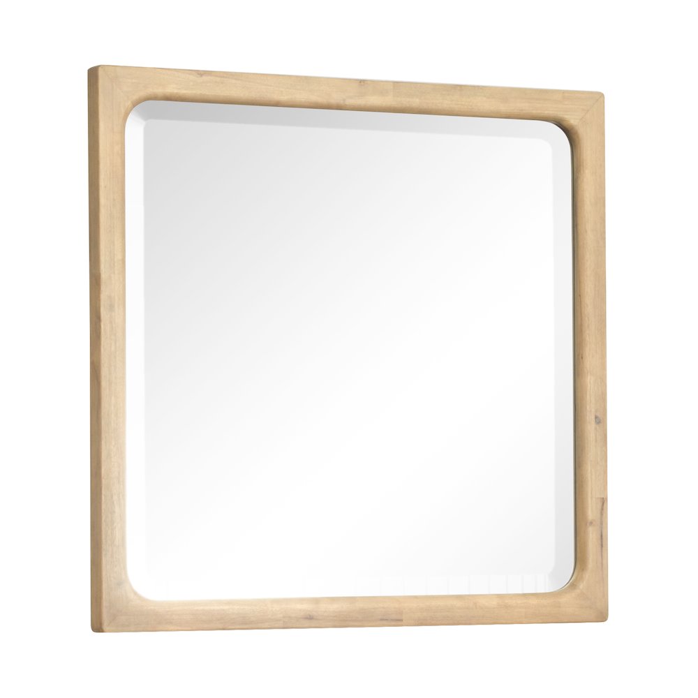 Somerset Butternut Double Drawer Dresser With Landscape Mirror. Picture 5