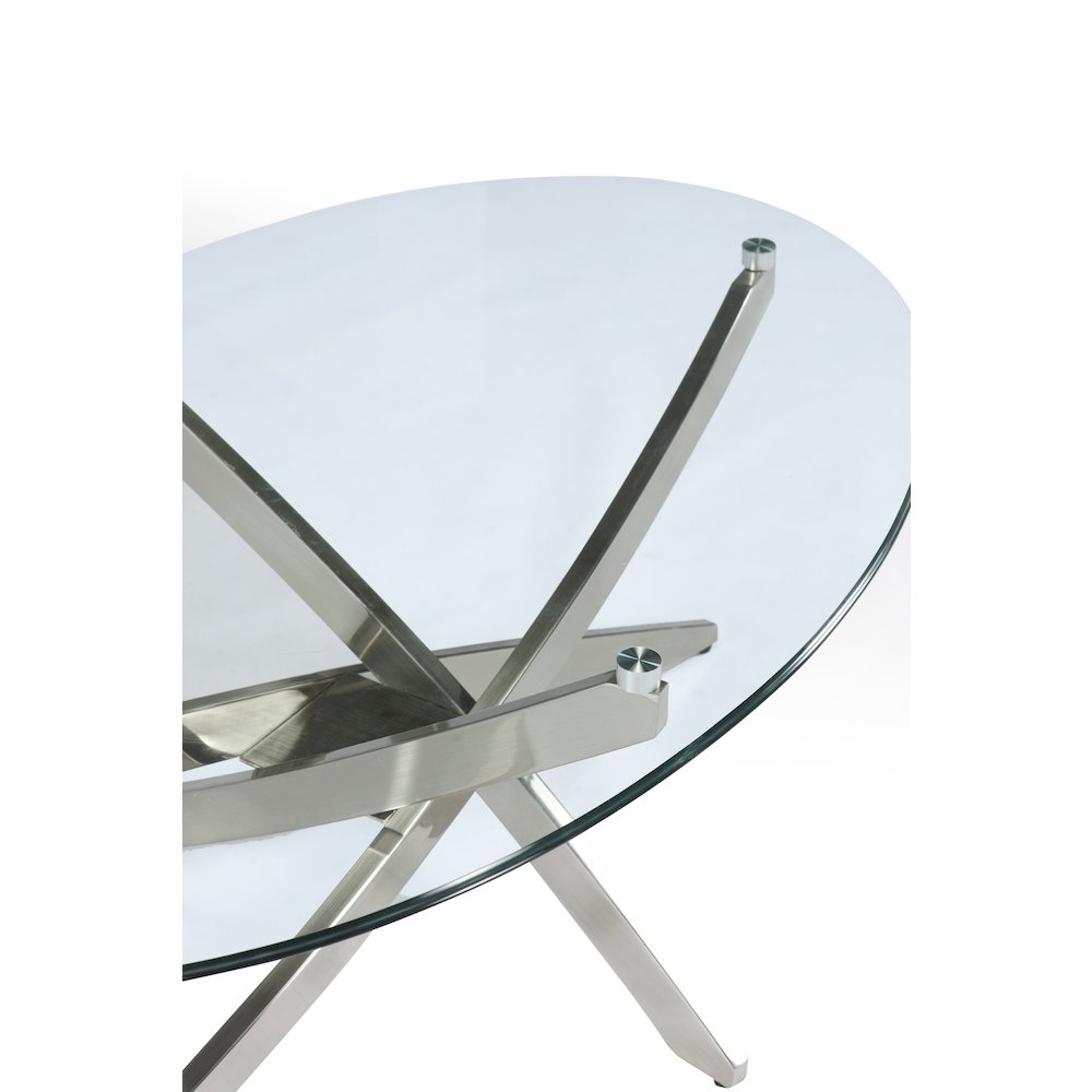Zila Brushed Nickel Round End Table. Picture 2