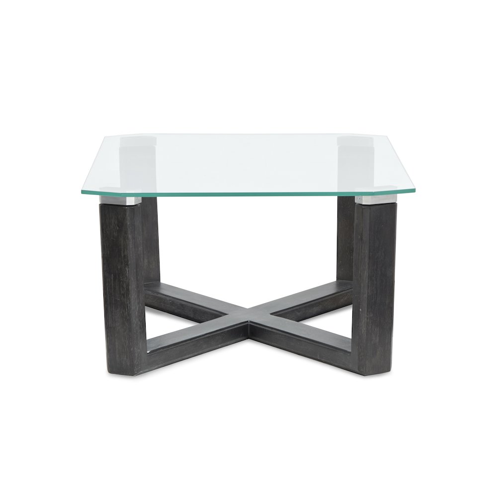 Wexler Black Truffle And Clear Glass Rectangular Cocktail Table. Picture 4