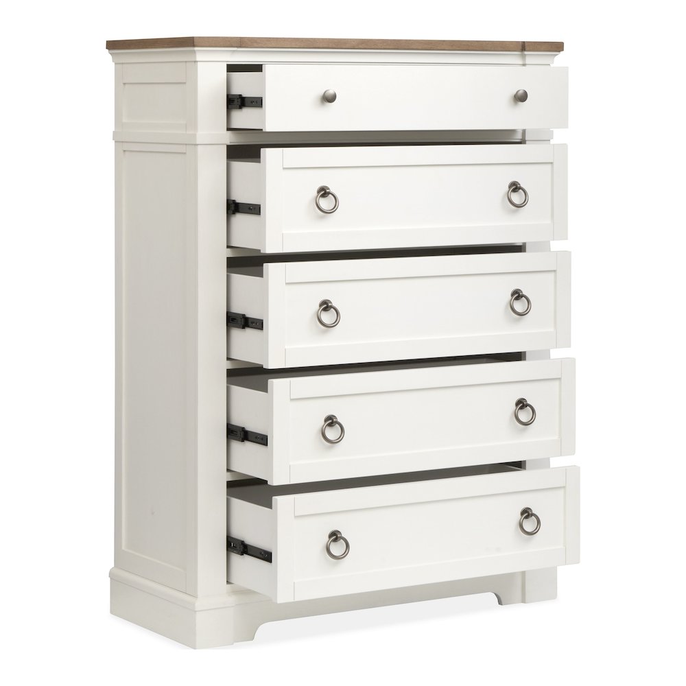 Kingston Whisper White And Cerused Nutmeg Drawer Chest. Picture 5