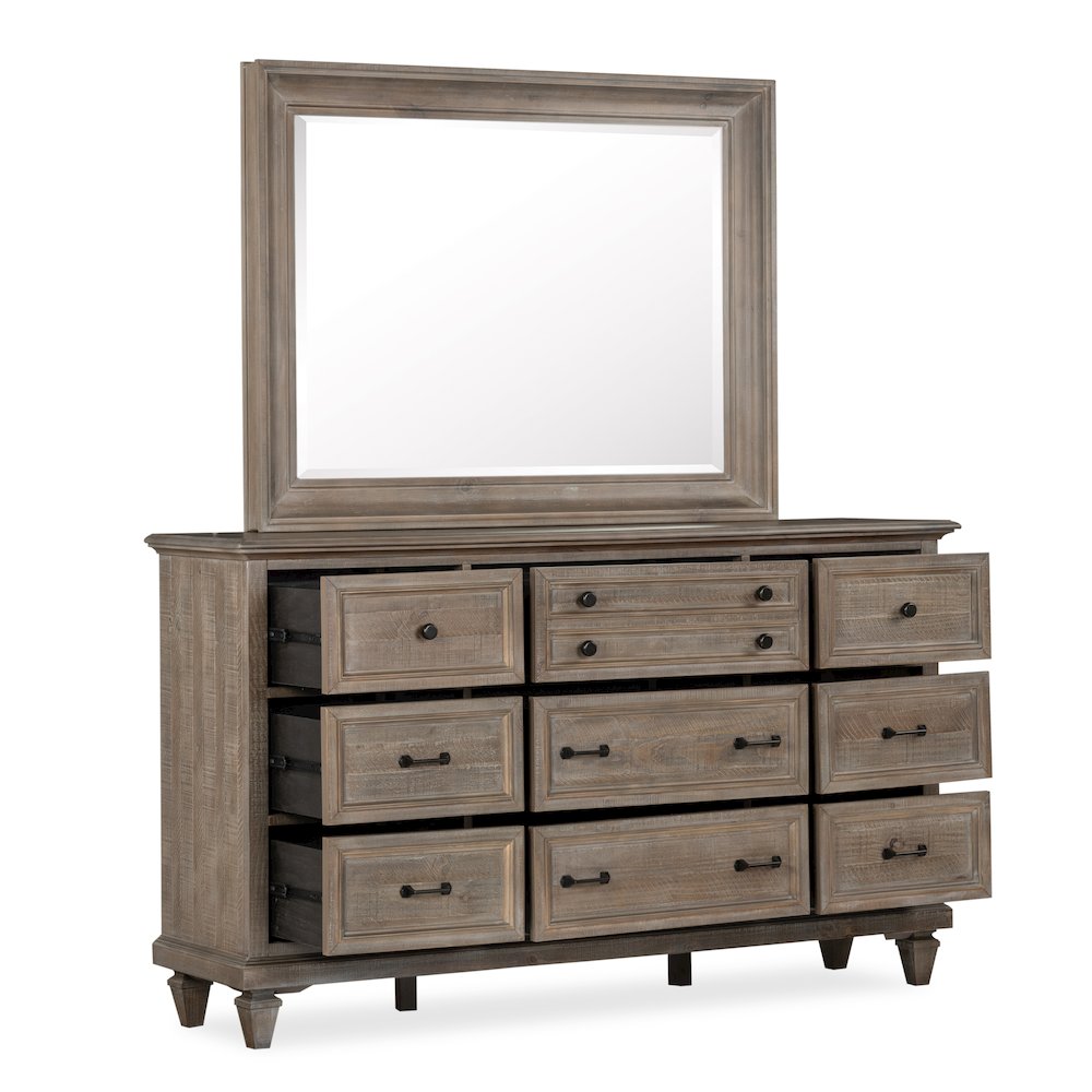 Lancaster Dovetail Grey Drawer Dresser With Landscape Mirror. Picture 7
