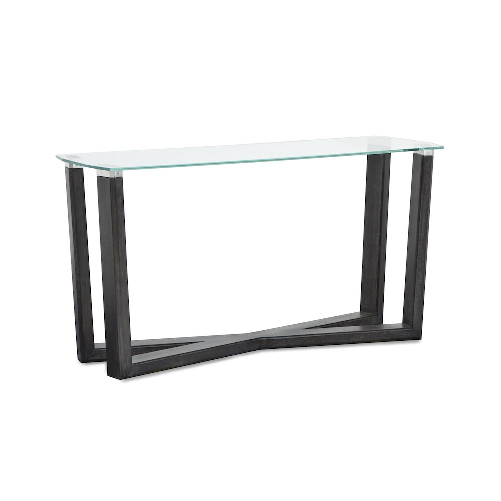 Wexler Black Truffle And Clear Glass Rectangular Sofa Table. Picture 1