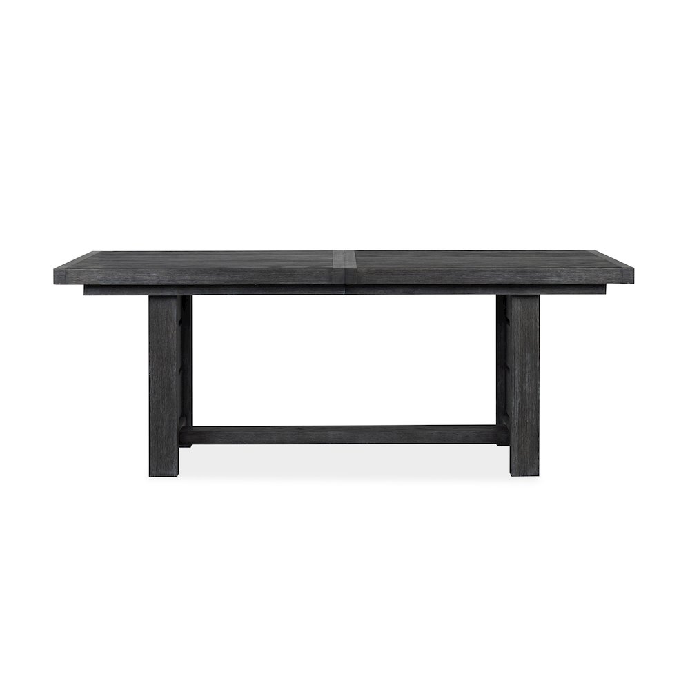 Plum Creek Ravenwood Black Extendable Trestle Dining Table. Picture 4