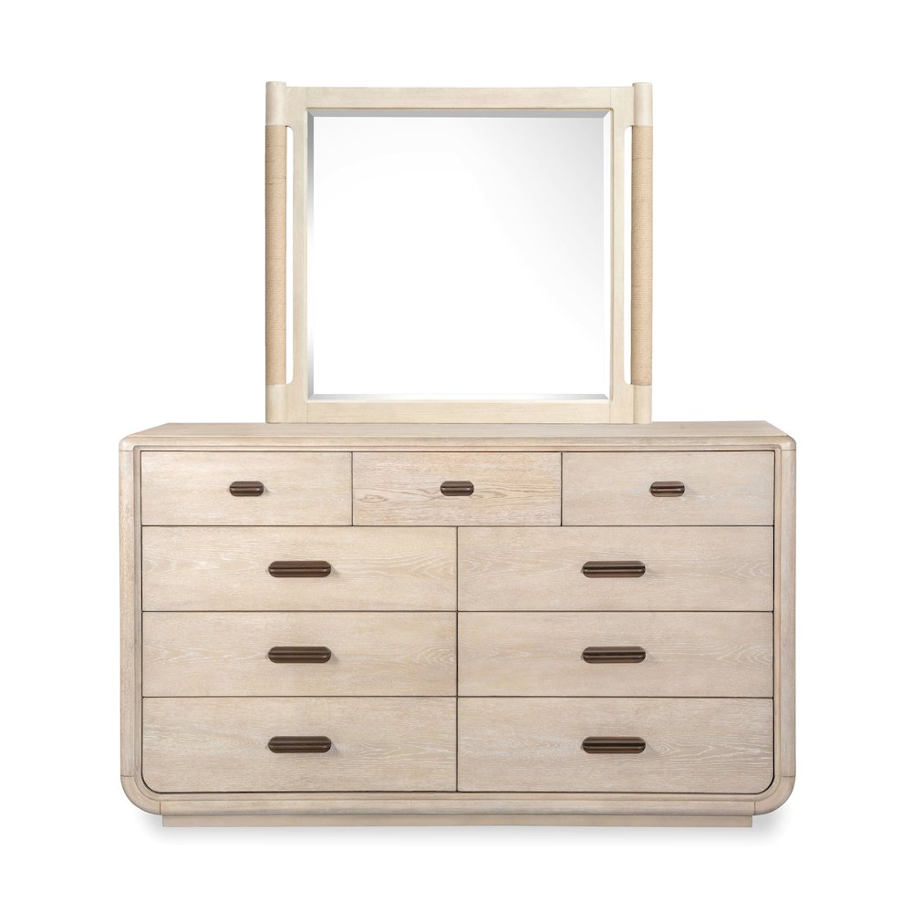 Sunset Cove Sanibel Brown Drawer Dresser With Landscape Mirror. Picture 1