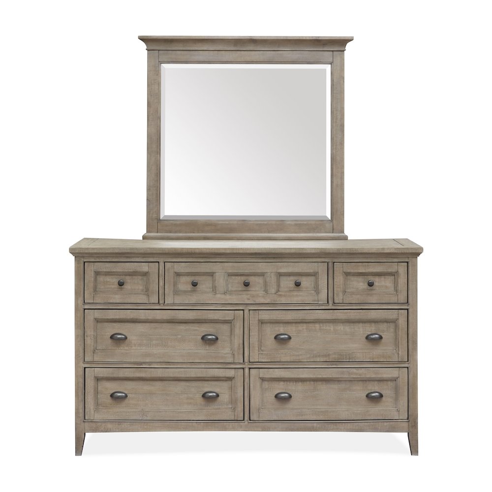 Paxton Place Dovetail Grey Drawer Dresser With Landscape Mirror. Picture 2