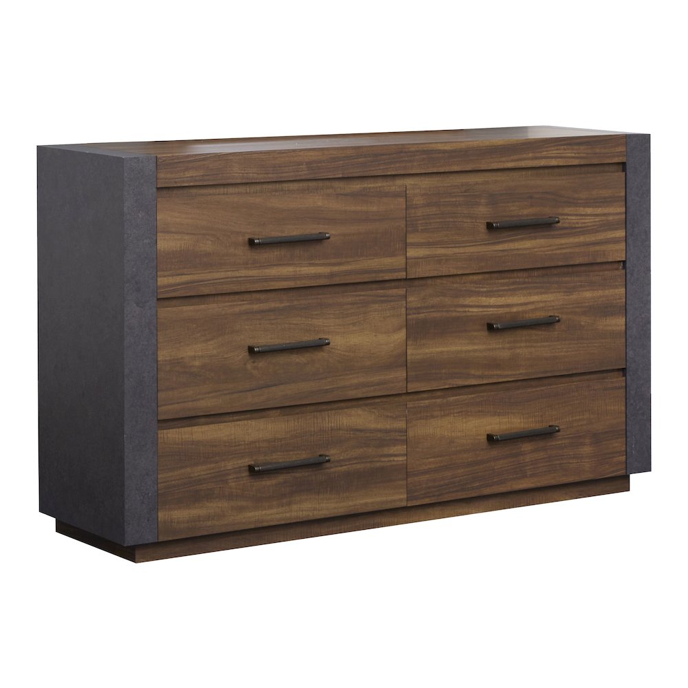 Jensen Tavern Brown Double Drawer Dresser. Picture 1