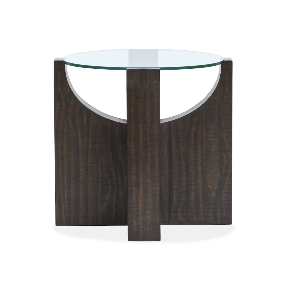 Beckham Rustic Tavern Round Accent Table. Picture 4
