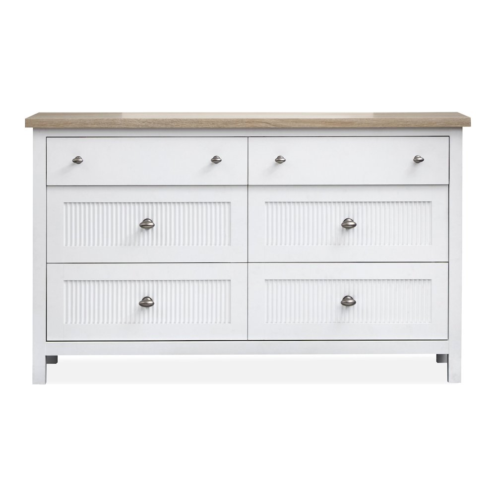 Windmill Harbour White Whisp And Sand Double Drawer Dresser. Picture 2
