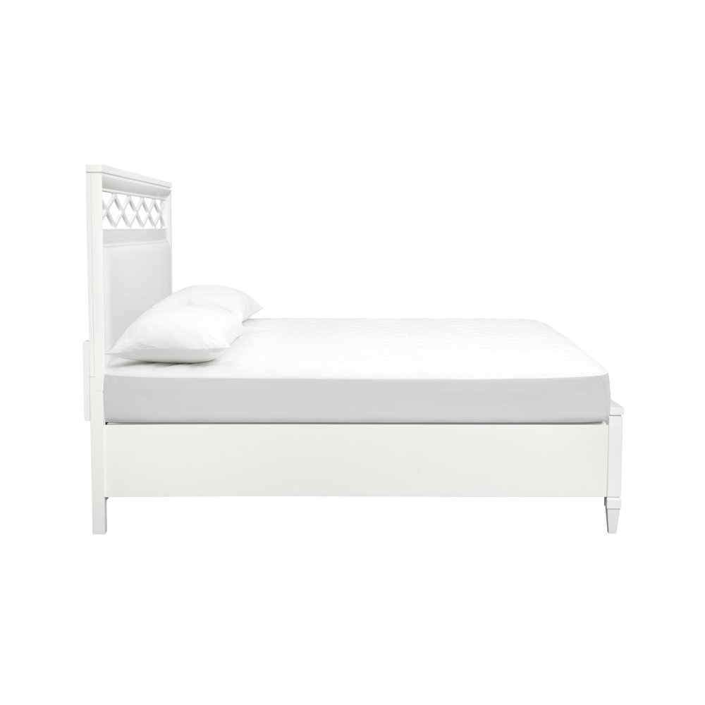 Springhouse Whisper White Queen Upholstered Panel Bed. Picture 3
