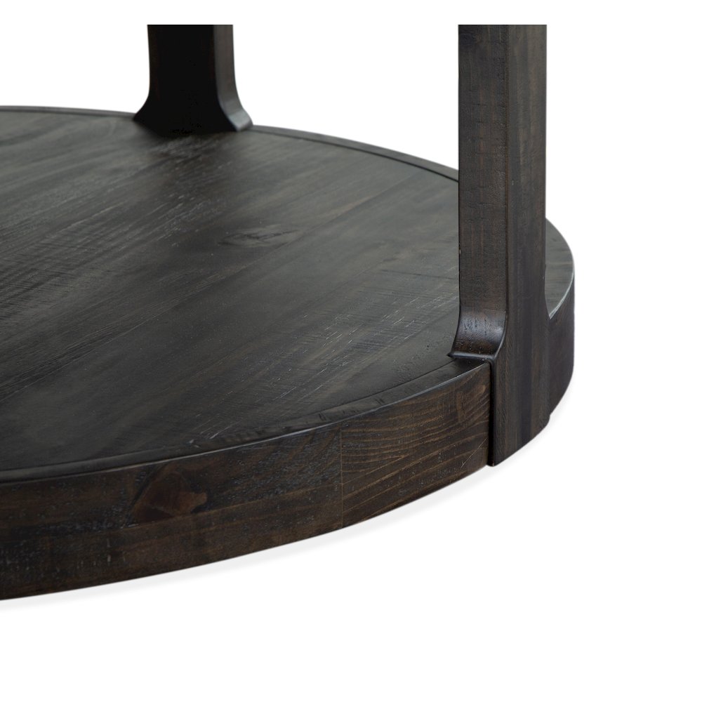 Boswell Peppercorn Round Cocktail Table With Casters. Picture 6