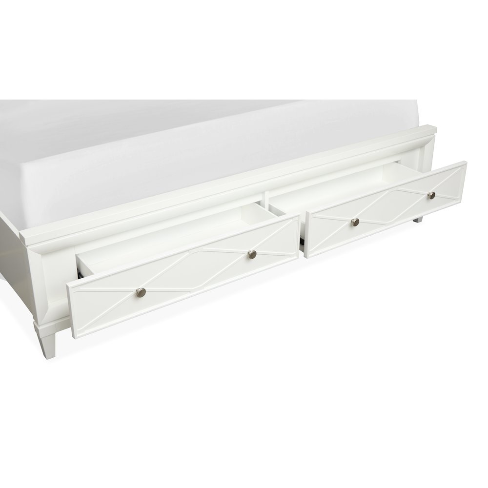 Springhouse Whisper White Queen Upholstered Panel Storage Bed. Picture 7