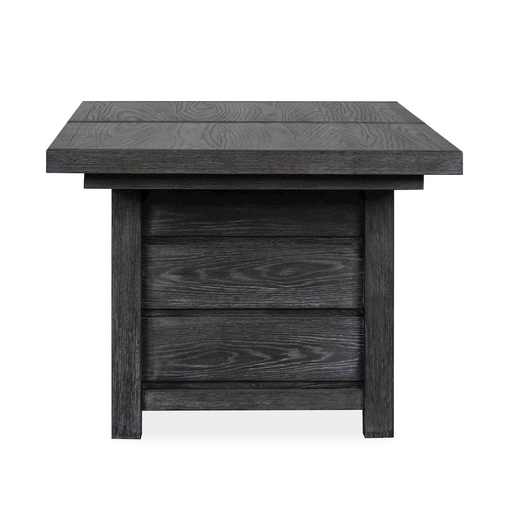 Plum Creek Ravenwood Black Extendable Trestle Dining Table. Picture 5