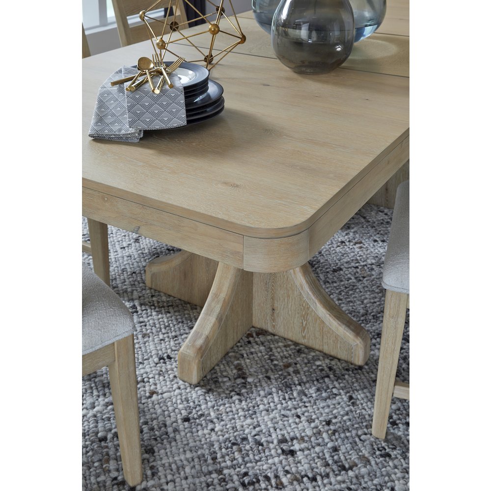 Somerset Butternut Extendable Trestle Dining Table. Picture 6