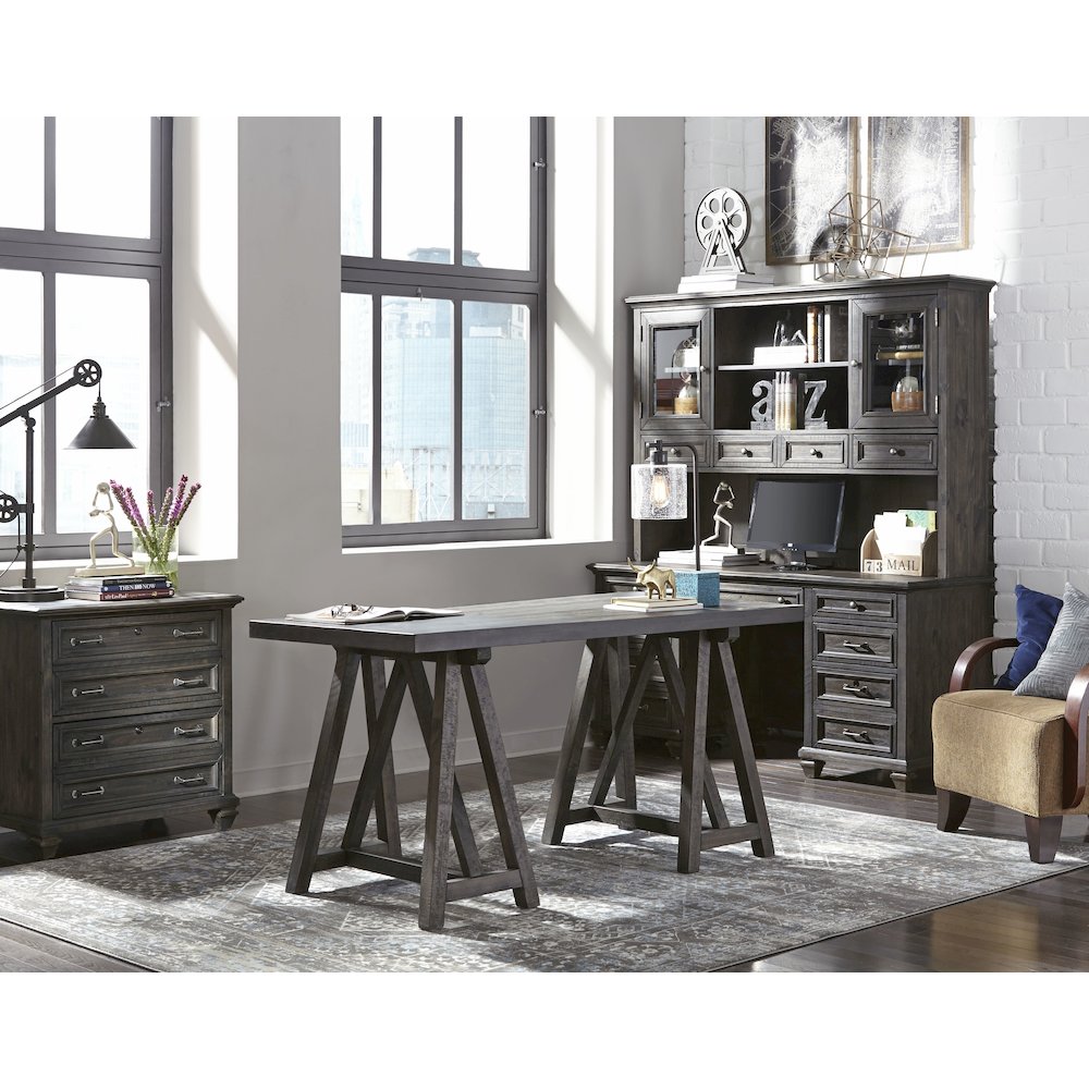 Sutton Place Weathered Charcoal Desk. Picture 3