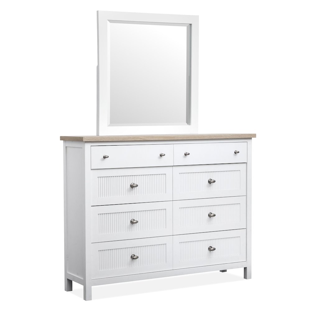 Windmill Harbour White Whisp And Sand Chesser With Portrait Mirror. Picture 1