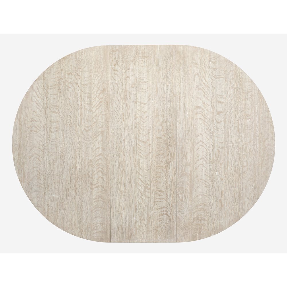 Herringbone Ridge White 54" Extendable Round Dining Table. Picture 7