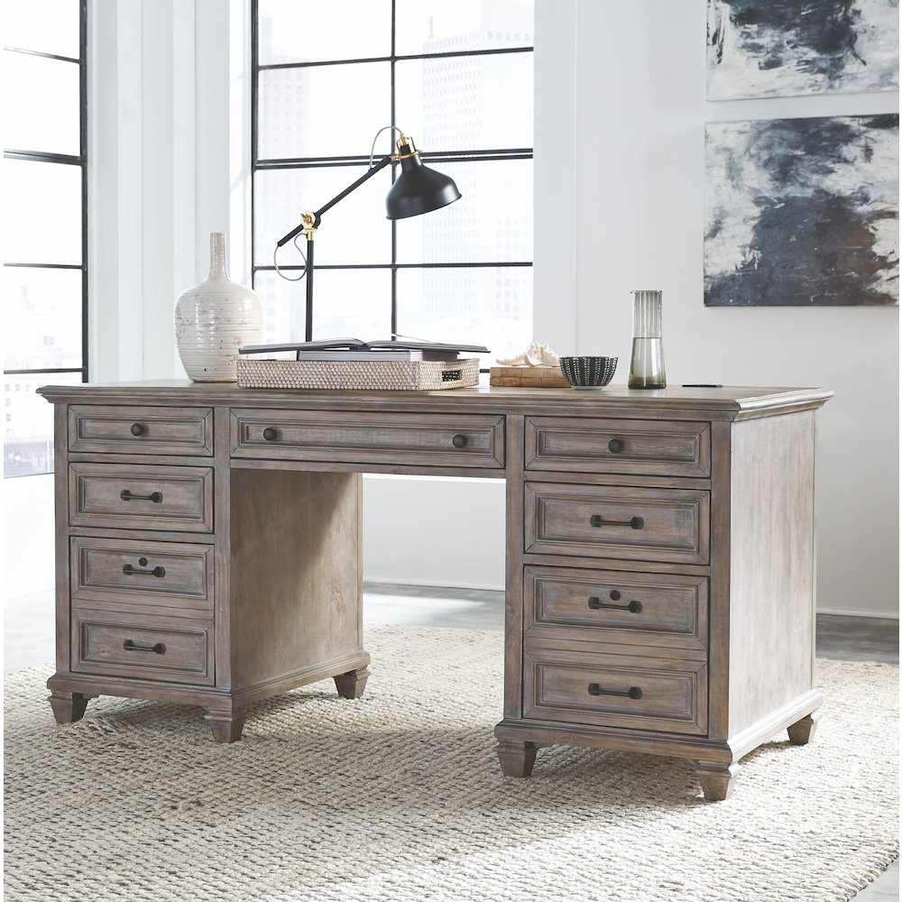 Lancaster Dovetail Grey Executive Desk. Picture 5