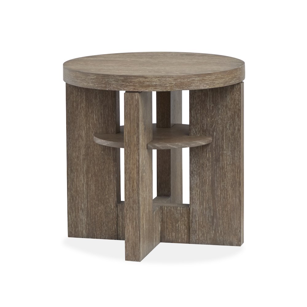 Conway Spiced Brown Round End Table. Picture 1