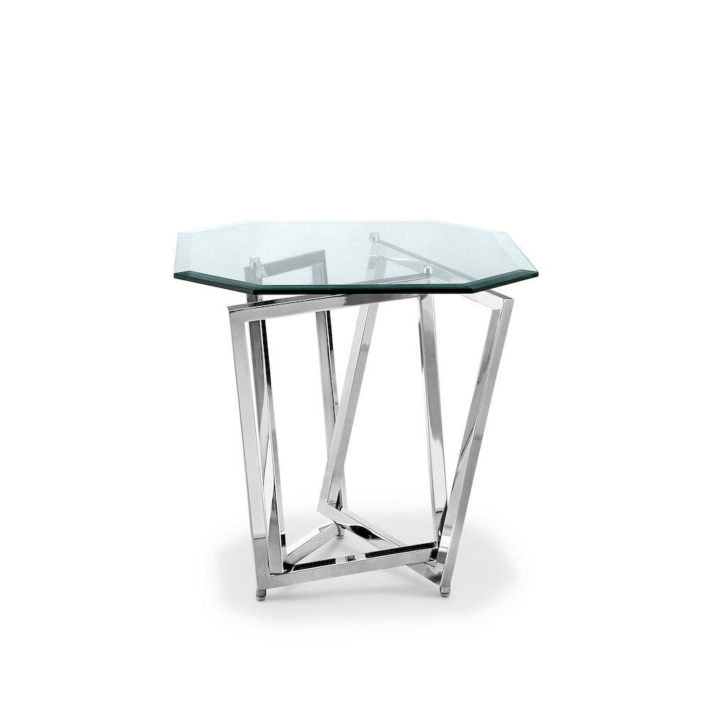 Lenox Square Chrome Octagonal End Table. Picture 2