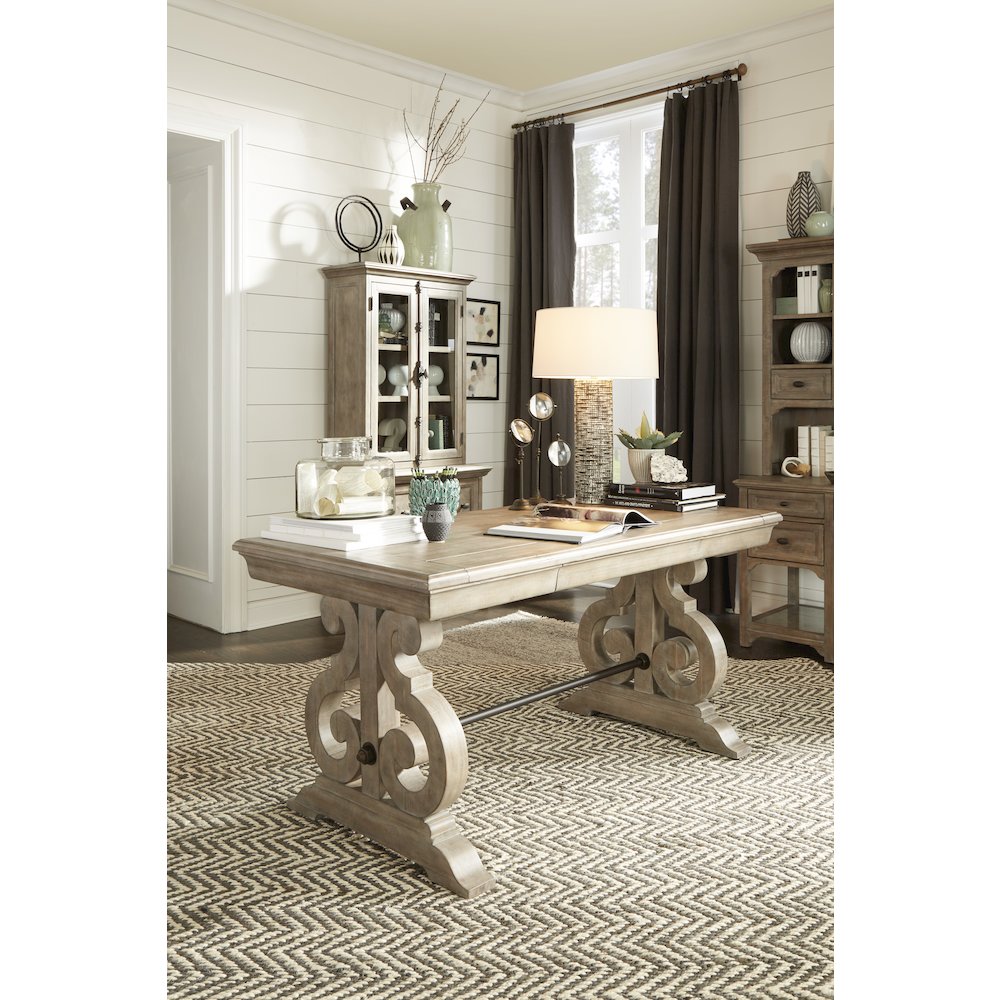 Tinley Park Dove Tail Grey Writing Desk. Picture 3