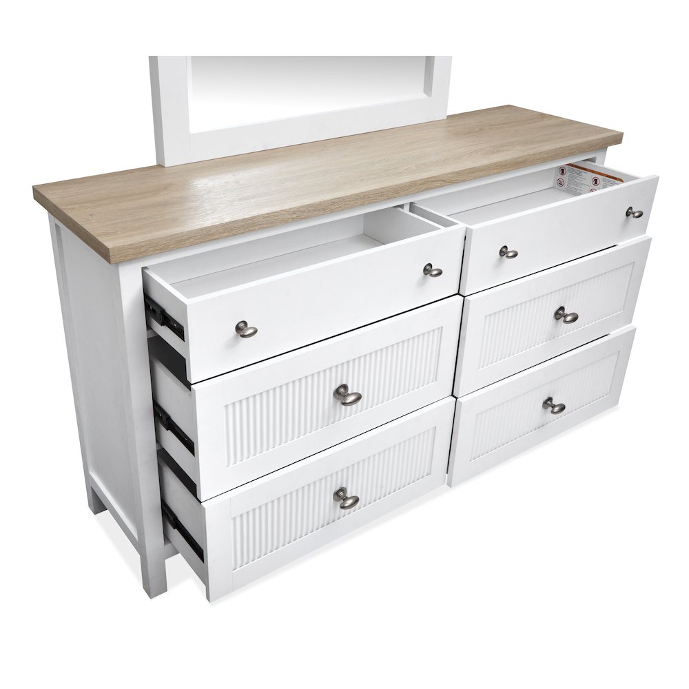 Windmill Harbour White Whisp And Sand Double Drawer Dresser. Picture 3