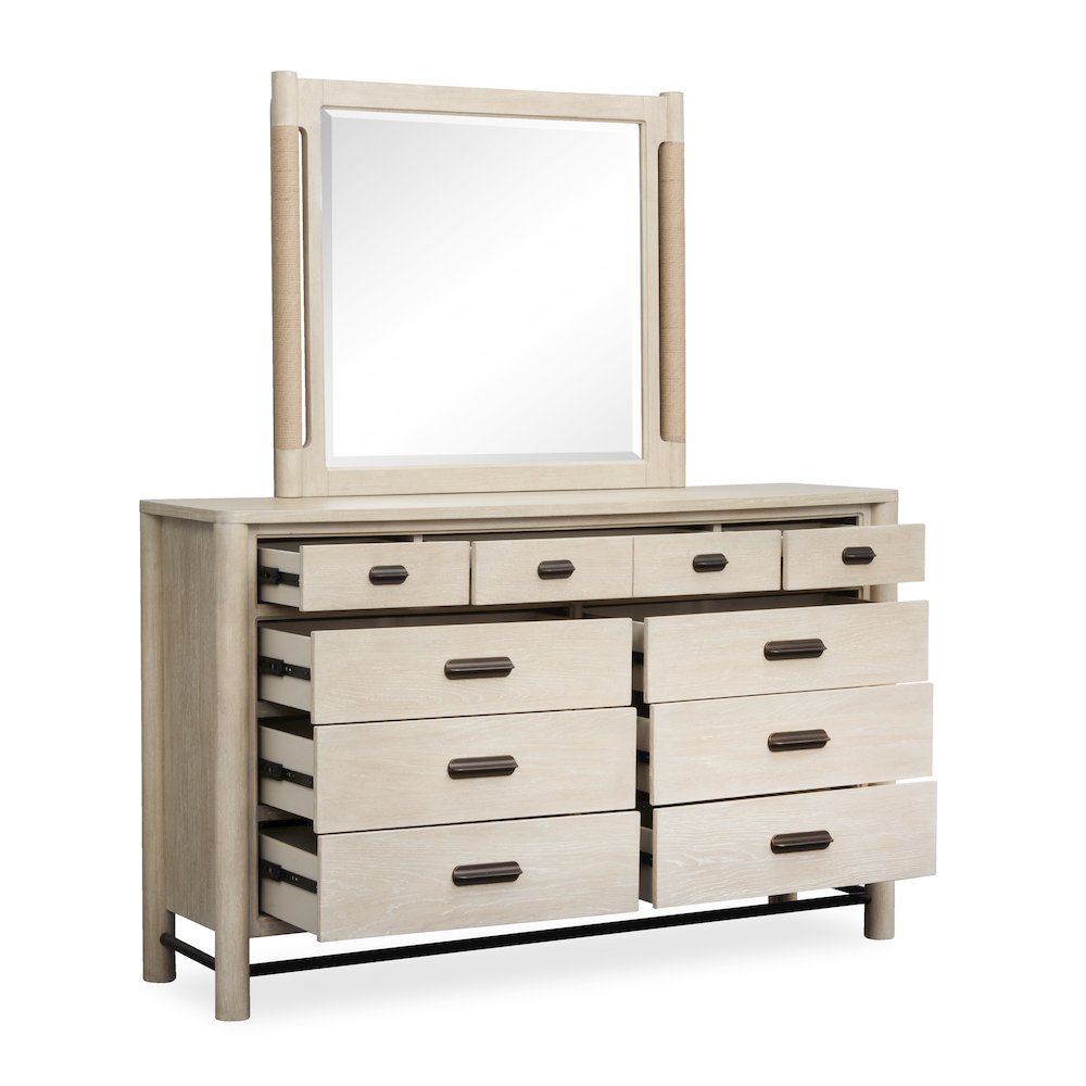 Sunset Cove Sanibel Brown Drawer Dresser With Landscape Mirror. Picture 6